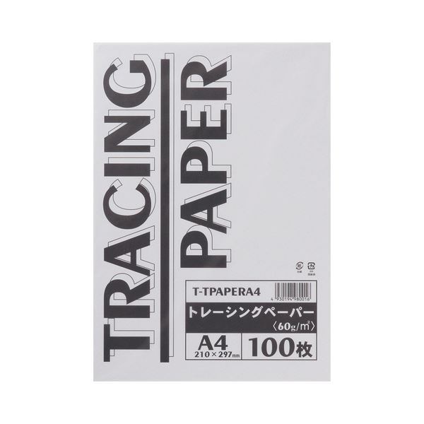 【新品】（まとめ） TANOSEE トレーシングペーパー60g A4 1パック（100枚） 【×5セット】_画像1