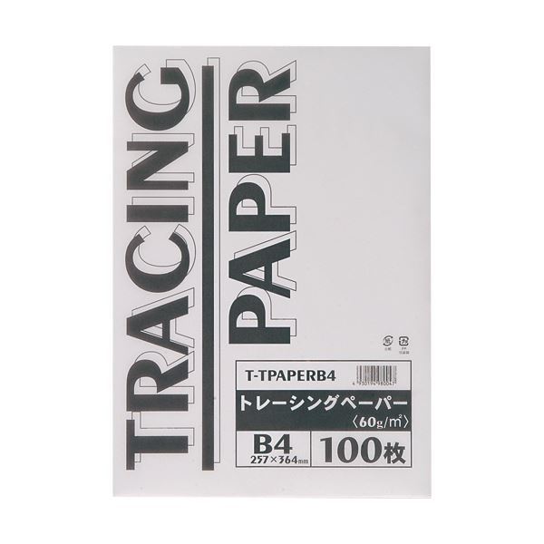 【新品】（まとめ） TANOSEE トレーシングペーパー60g B4 1パック（100枚） 【×5セット】