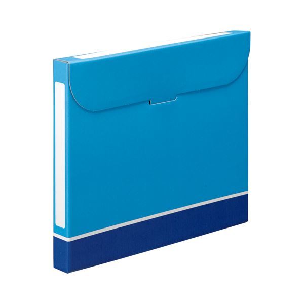 【新品】（まとめ） TANOSEE ファイルボックス A4 背幅32mm 青 1パック（5冊） 【×5セット】