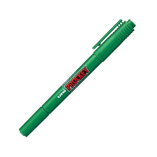 【新品】（まとめ） 三菱鉛筆 水性マーカー プロッキー 細字丸芯+極細 緑 PM120T.6 1本 【×50セット】_画像1