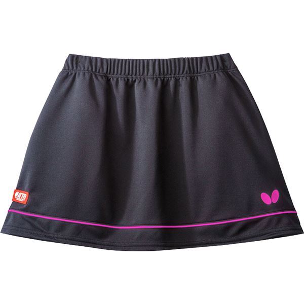 【新品】Butterfly（バタフライ） 卓球ゲームスカート RETIA SKIRT レティア・スカート レディース用 ブラック×ピンク XO