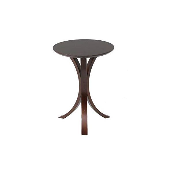【新品】円形 サイドテーブル/ミニテーブル 【ダークブラウン】 約幅40cm 木製 北欧風_画像1