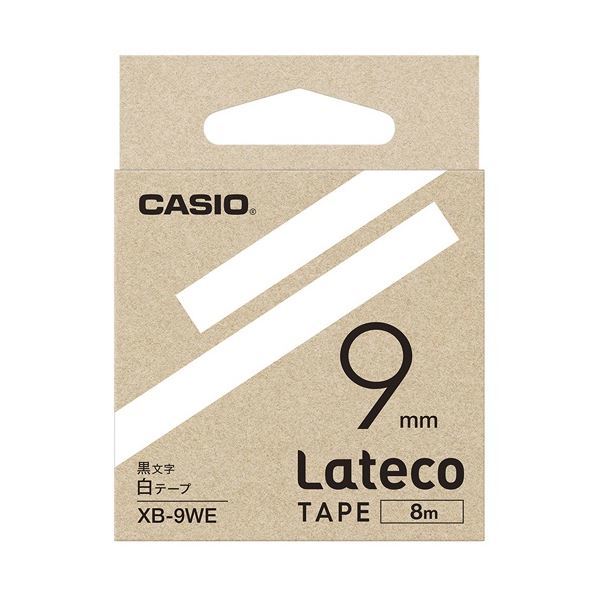 【新品】（まとめ）カシオ計算機 ラテコ専用テープXB-9WE 白に黒文字（×30セット）_画像1
