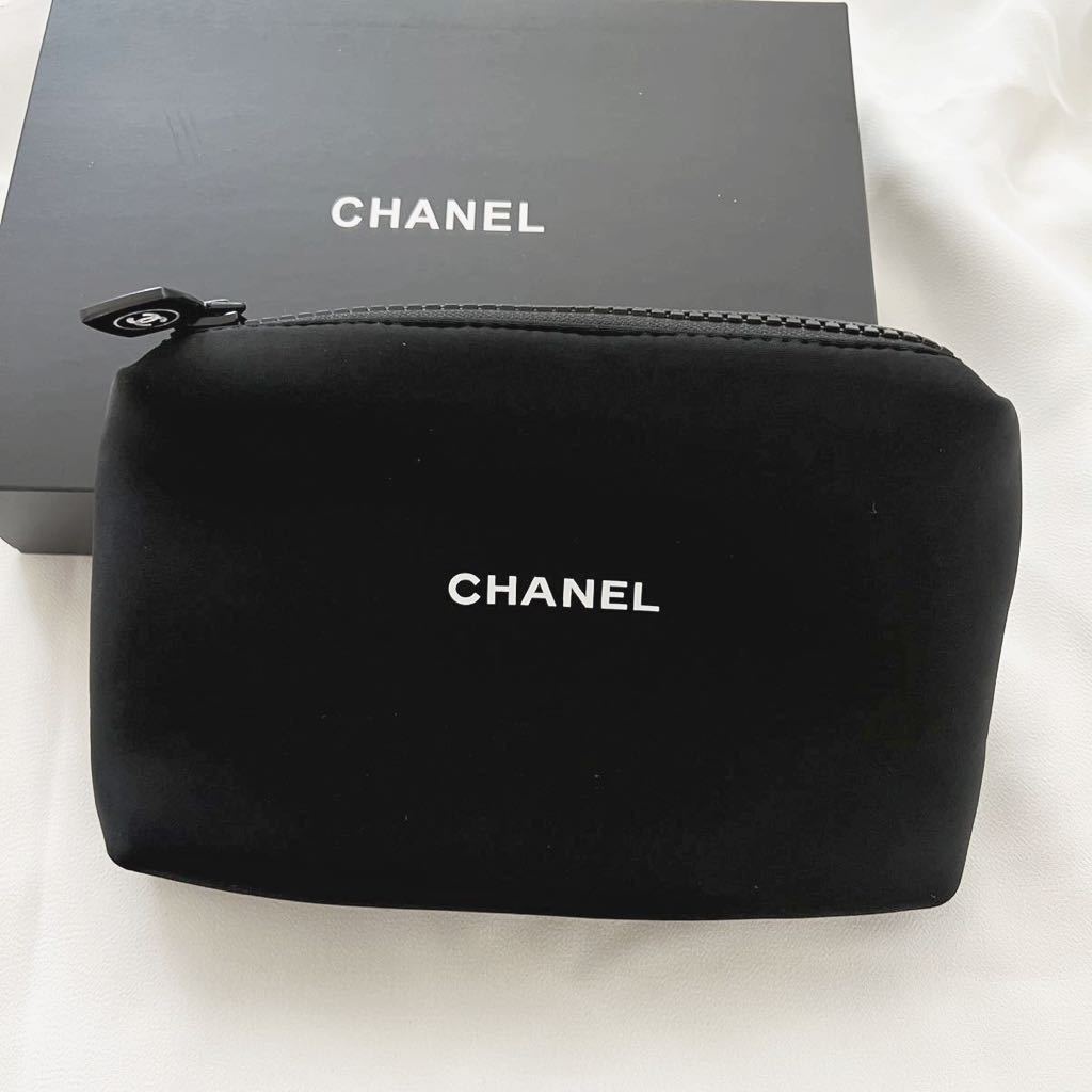 新品未使用 シャネル CHANEL ポーチ コスメ ブランド ロゴ 小物入れ ノベルティ ブラック 化粧ポーチ_画像1