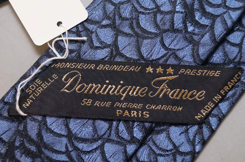 yi58-未使用 Dominique France ドミニクフランス ネクタイ 刺繍 バラ柄　薔薇　Three Stars 高級 パーティー 結婚式 希少 _画像5