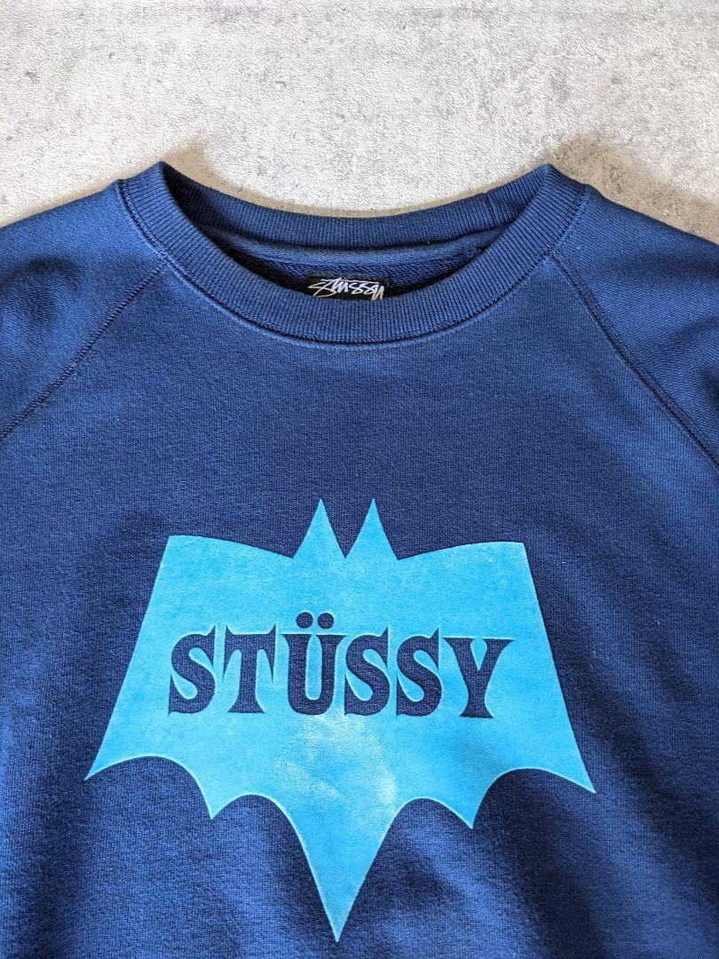 OLD STUSSY BATMAN ネイビー 紺 M ステューシー ヴィンテージ 90s アーカイブ スウェット トレーナー バットマン レア アメリカ