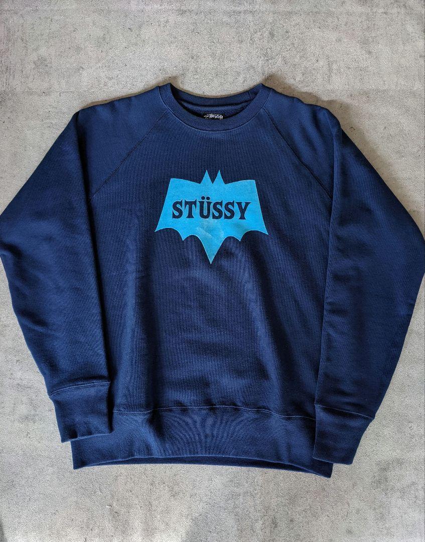 OLD STUSSY BATMAN ネイビー 紺 M ステューシー ヴィンテージ 90s アーカイブ スウェット トレーナー バットマン レア アメリカ_画像1