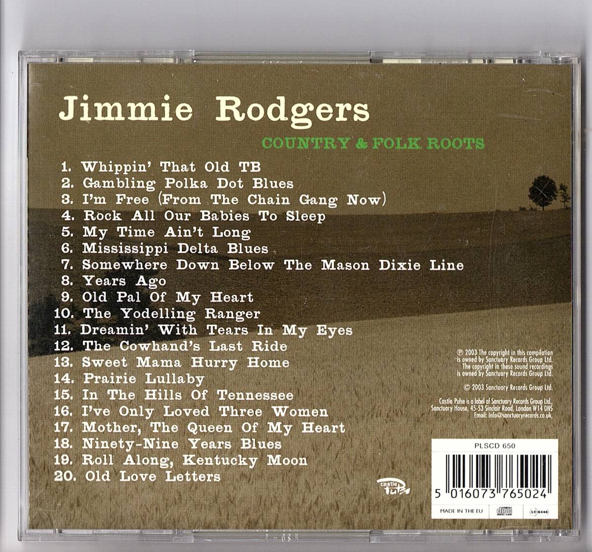  【輸入盤CD】ジミー・ロジャース「Country & Folk Roots / Jimmie Rodgers 」_画像2