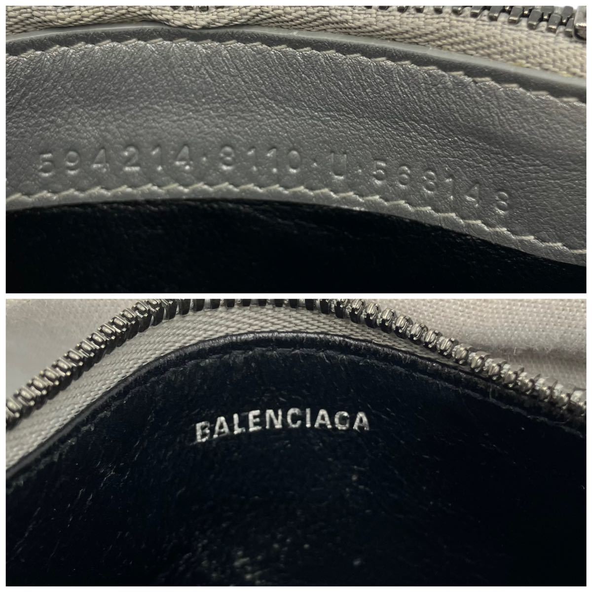 【美品】バレンシアガ BALENCIAGA 594214 レザー コインカードケース カードホルダー フラグメントケース シルバー