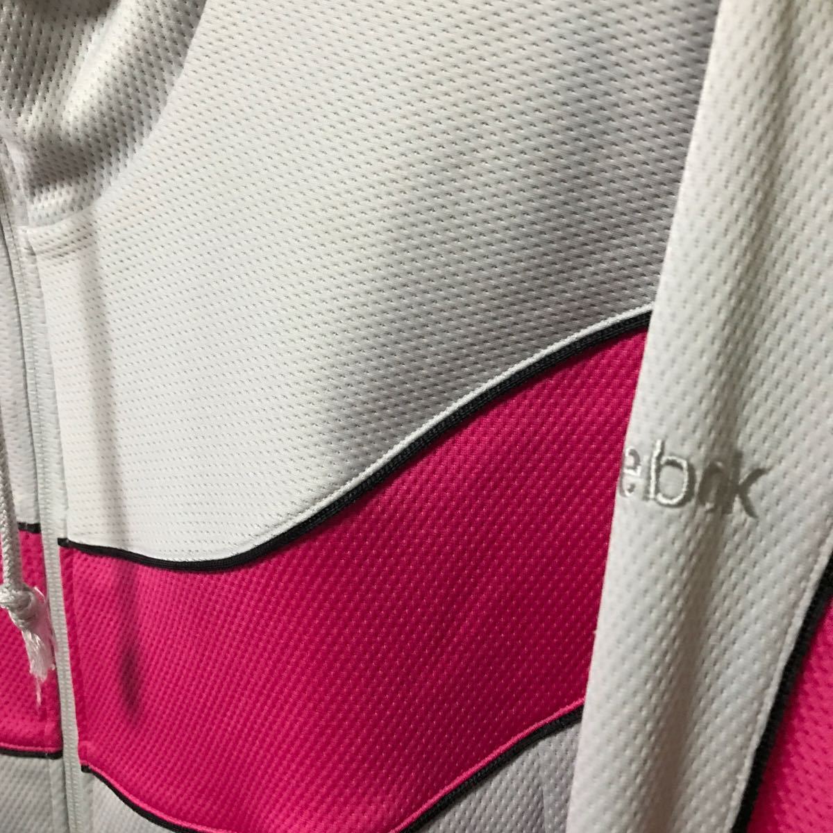 Reebok full Zip Parker *M* gray / pink *f-ti-/ Adidas Japan Reebok Japan 