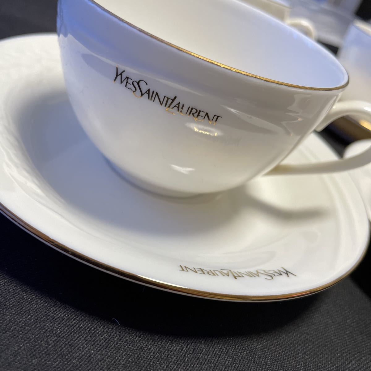 YVESSAINTLAURENT イブサンローラン コーヒーカップ ソーサー ティーカップ　セット 食器 洋食器 茶器 ブランド ハイブランド レトロ_画像2