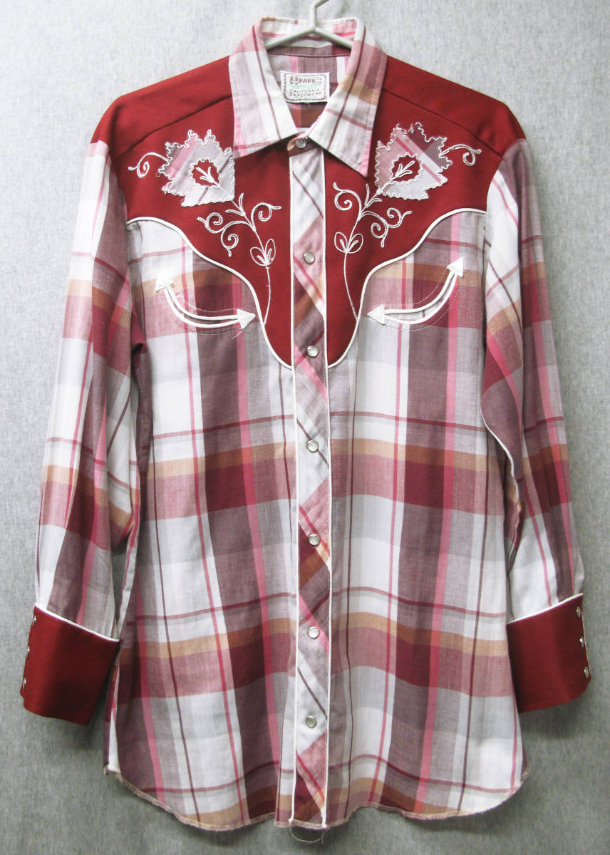 H BAR C VINTAGE WESTERN SHIRT MADE IN USA （ HBARC ヴィンテージ ウエスタン シャツ チェック柄 レア DUKE 刺繍_画像1