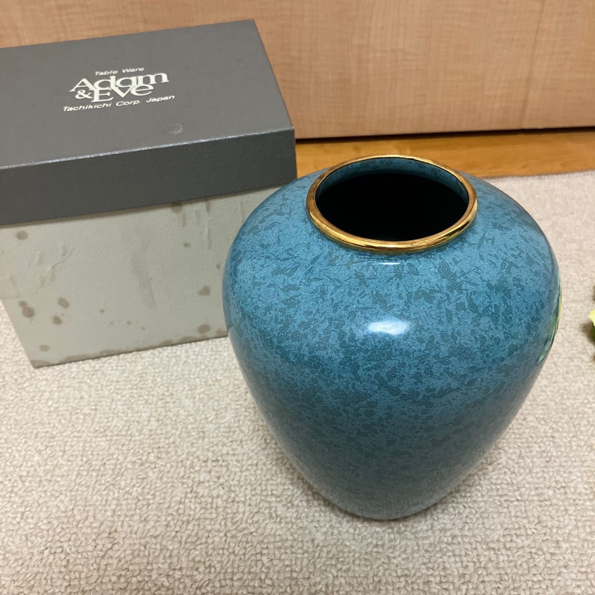 花瓶】アダム&イヴ たちちき たち吉 青色 花入 アンティーク 花瓶】アダム&イヴ たちちき たち吉 青色 花入 アンティーク