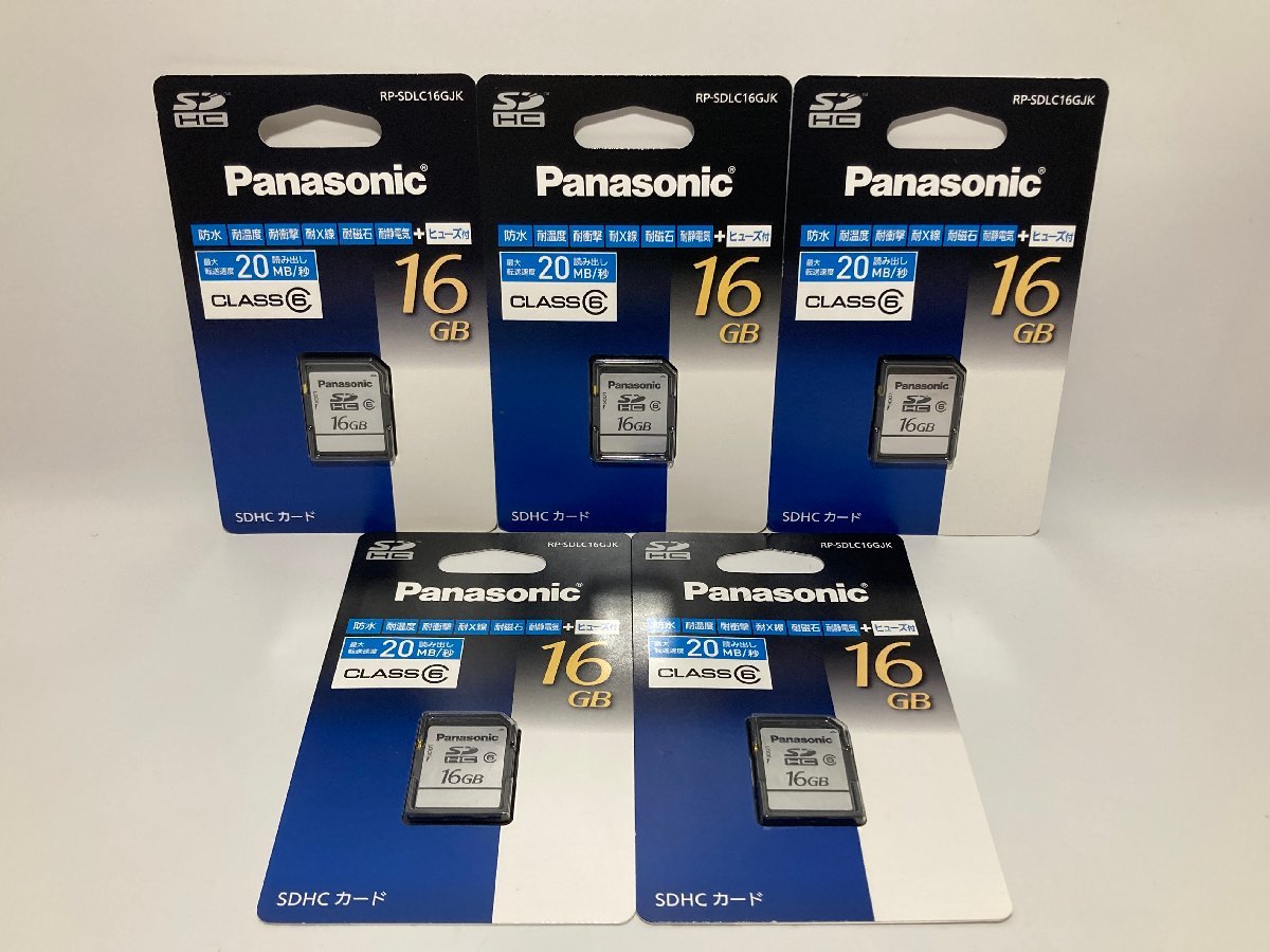 未使用品 未開封品【4k110103】Panasonic パナソニック SDHCカード SDカード 16GB 5枚セット_画像1