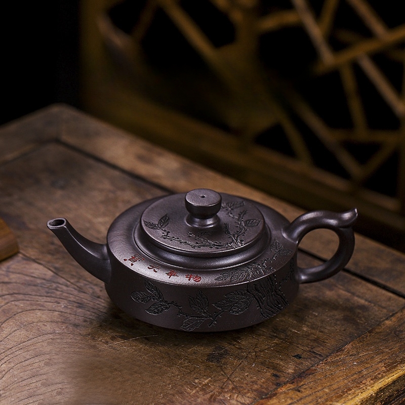 正規店仕入れの 茶壷 茶壺 紫砂 手作り 紫砂壺 一等品 新品 茶入 容量