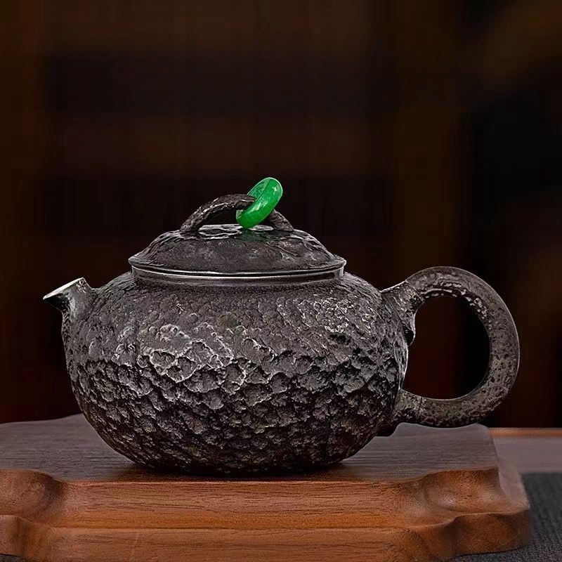 銀壺150g 純銀999 茶壺 手作り 銀器 茶壷 茶入 煎茶道具 煎茶道具急須 常滑焼 茶器 茶道具 工芸品陶芸 容量：200ML