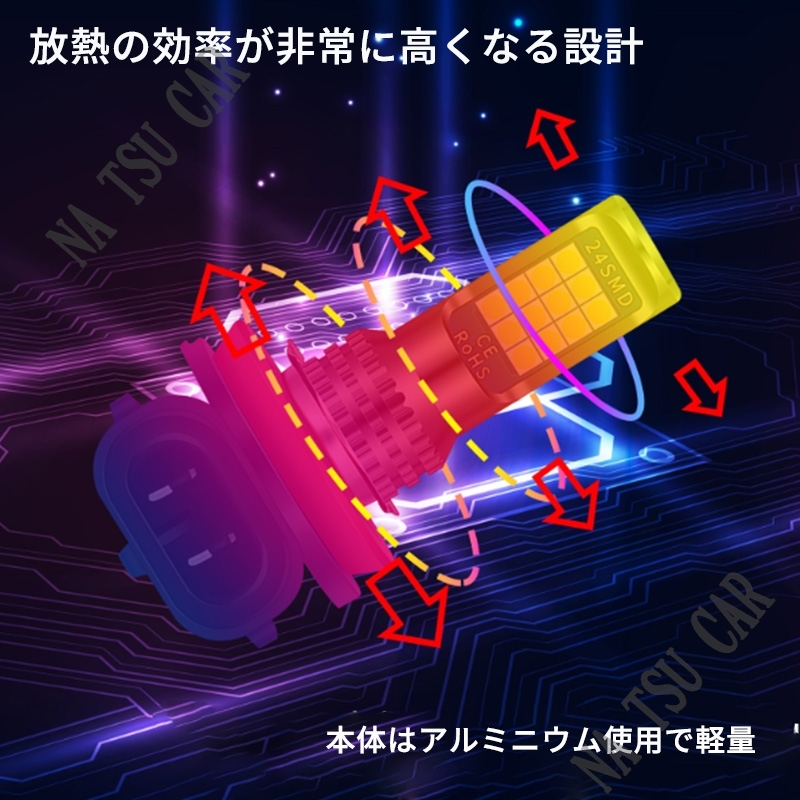 2色切替式 ライムグリーン イエロー LED フォグランプ H8 H11 H16 フォグライト 12V 24V 最新LEDチップ 大特価_画像4