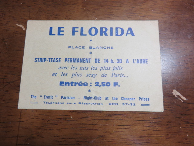 フランス・パリ（フロリダの切符）1964年_画像1