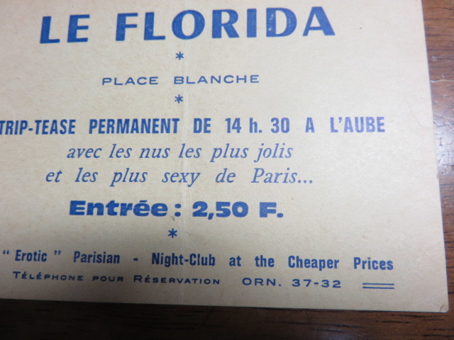 フランス・パリ（フロリダの切符）1964年_画像8