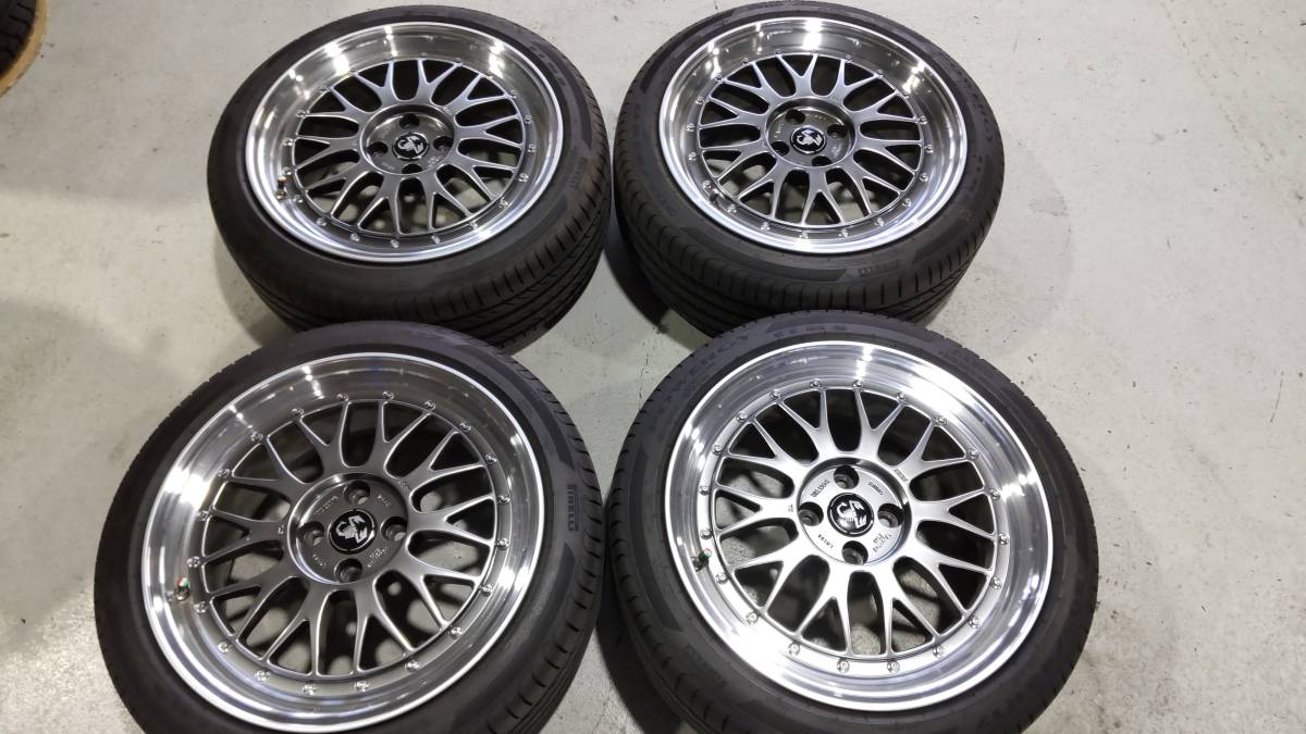 BBS LM 17インチ 7.5J オフセット40 PCD100 4穴　ピレリPOWERGY205/45R17 2023年15週　4本　中古品_画像1