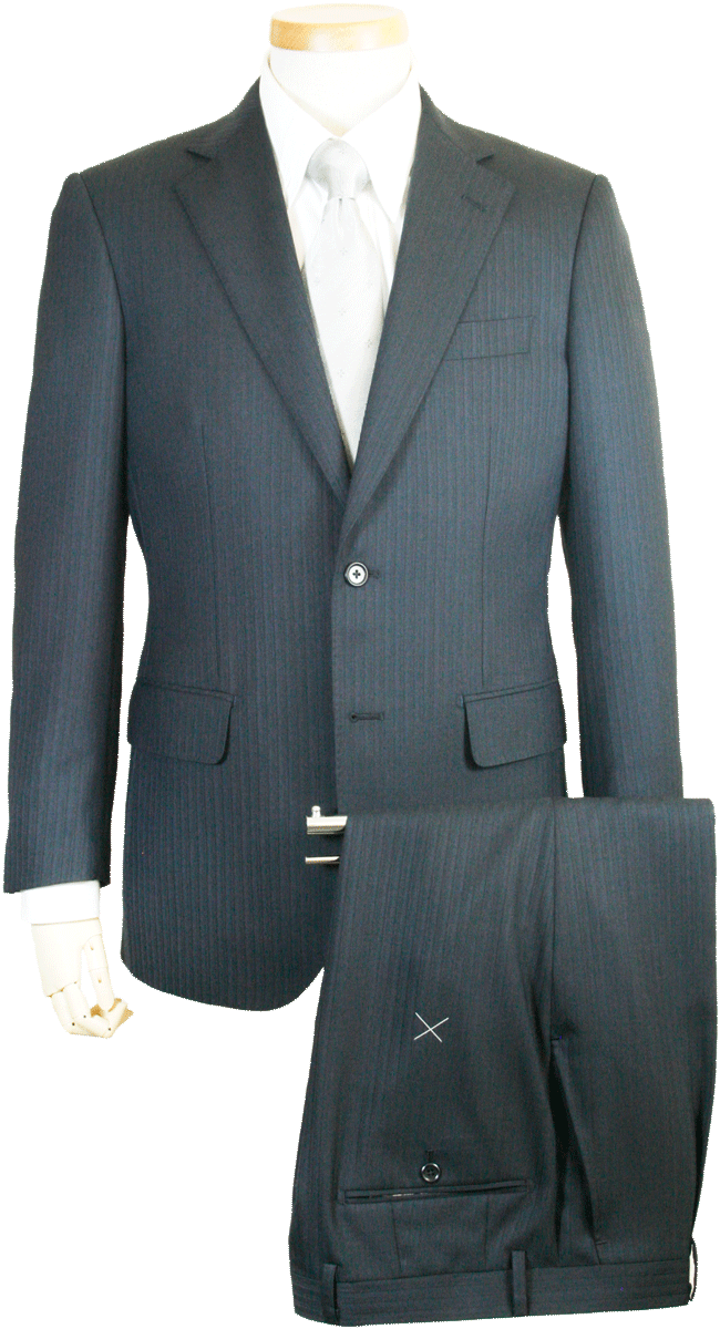 A4 シングル 2釦 DORMEUIL ドーメル ビジネススーツ ストライプ 紺 ネービー 春 夏 メンズ 紳士 ビジネス スーツ 4303 送料無料