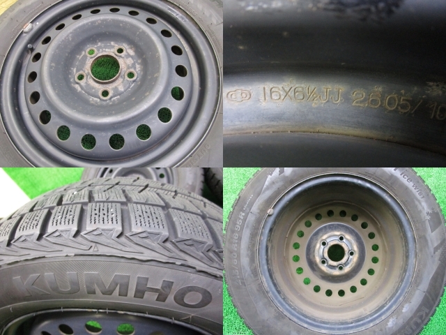 ホンダ純正スチール/RA/RB/RCオデッセイ/ヴェゼル/6.5J-16+55/5H114.3/215/60R16/クムホスタッドレス/中古4本_画像10