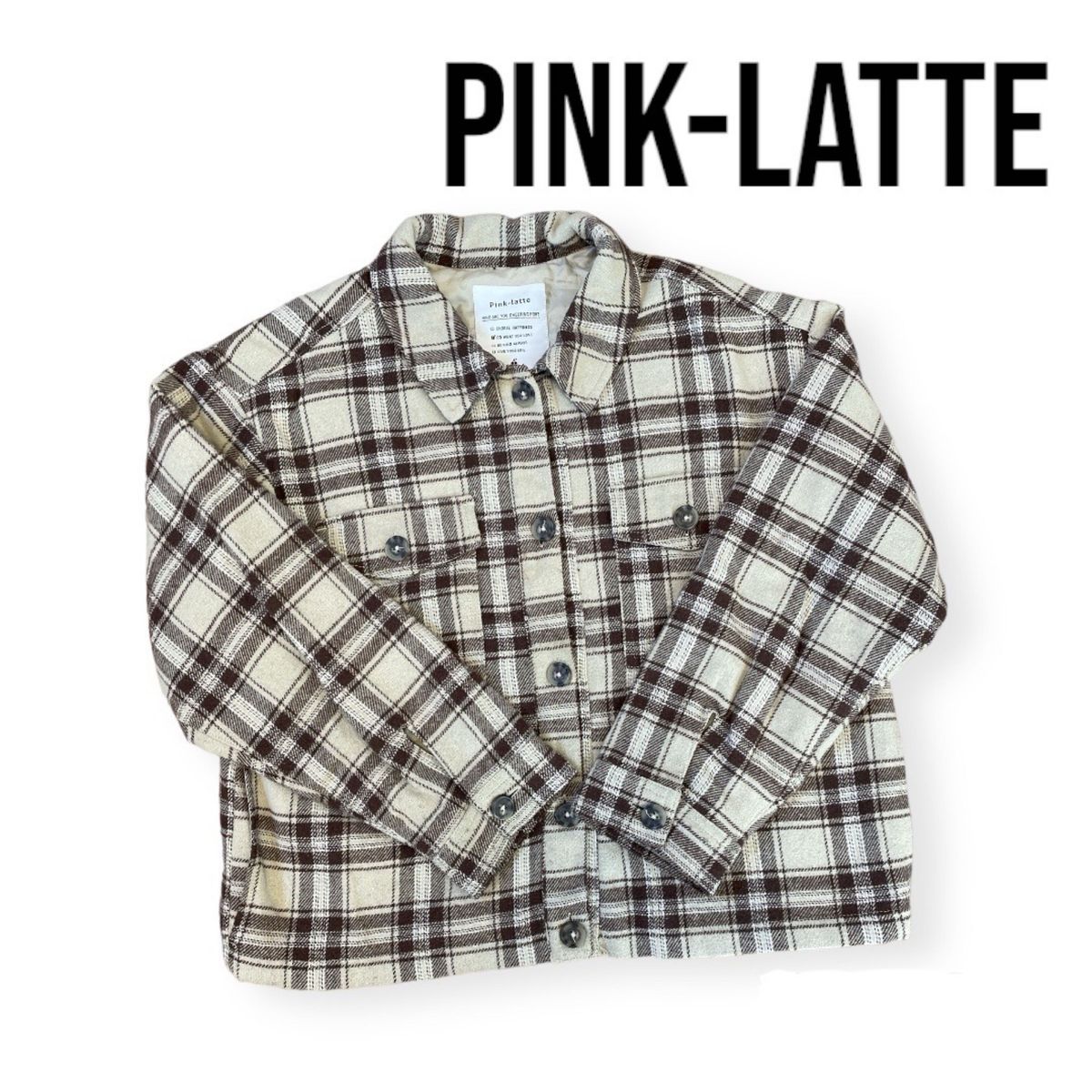 【即日配送】Pink-latte/ピンクラテ　中綿チェックジャケット　Mサイズ/165