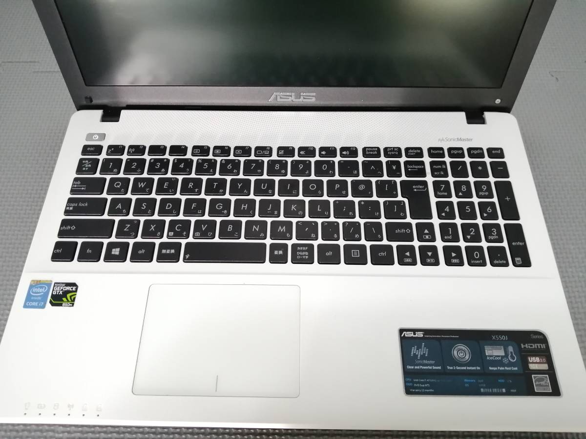 美品♪高速 SSD500GB新品 ゲーミング ASUS i7-4710HQ NVIDIA GTX850M win10Pro office2019/15.6FULL HD/Bluetooth/WEBカメラ/バッテリ新品_画像2