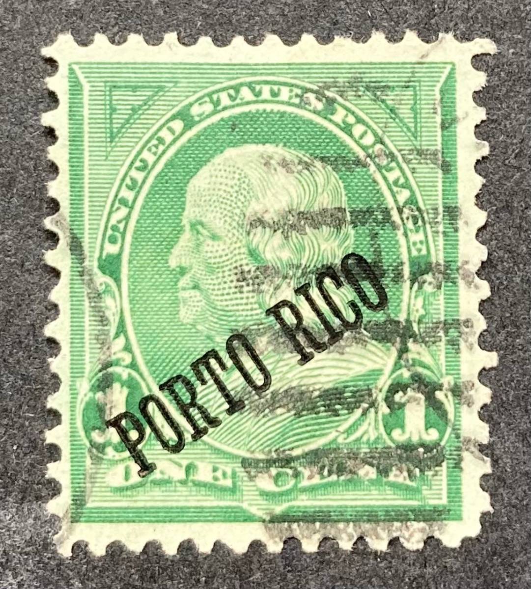 【アメリカ領プエルトリコ】1899-1900年 米国切手に「PORTO RICO」「PUERTO RICO」加刷切手　2額面 使用済 美品_画像2