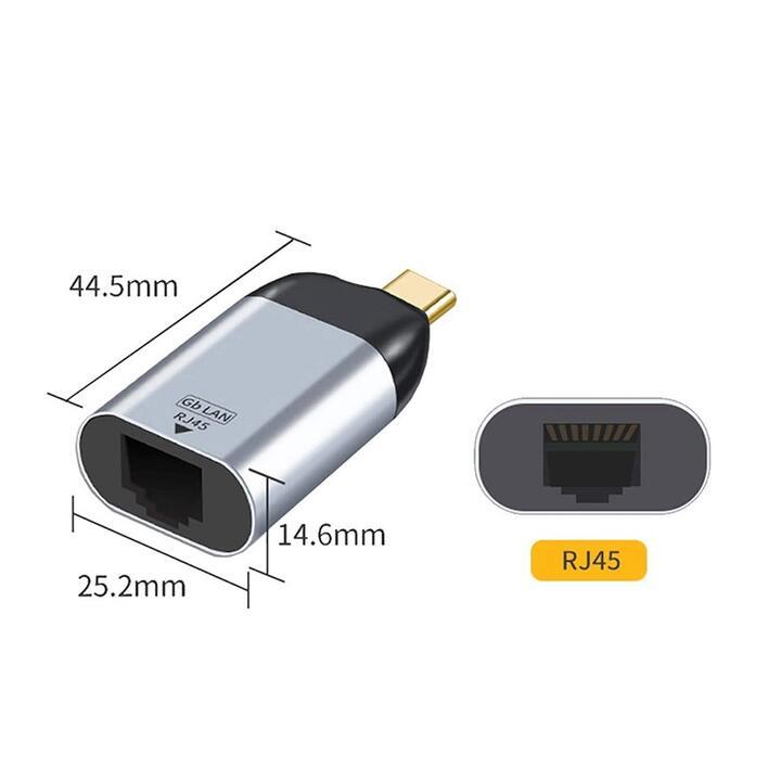 USB Type C to GIGAbit LAN изменение адаптер мужской - женский 3cm Space серый 1000Mbps Giga bit LAN RJ45