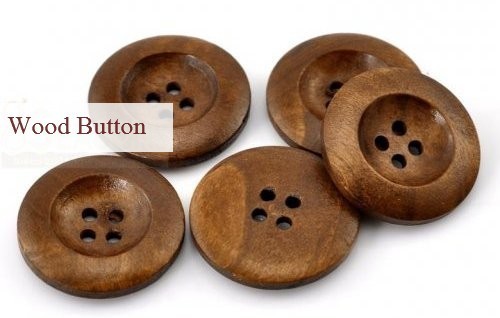 クラフトボタン木製ボタン（ブラウン）4つ穴ウッドボタンサイズ25mm 10個入_画像1
