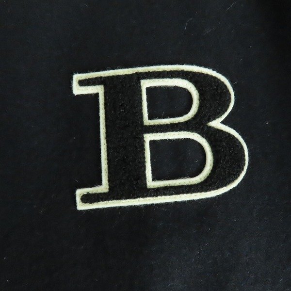 ☆BURBERRY BLACK LABEL/バーバリーブラックレーベル Bワッペン 袖レザー スタジアムジャンパー/スタジャン D1F21-821-09/M /080_画像6