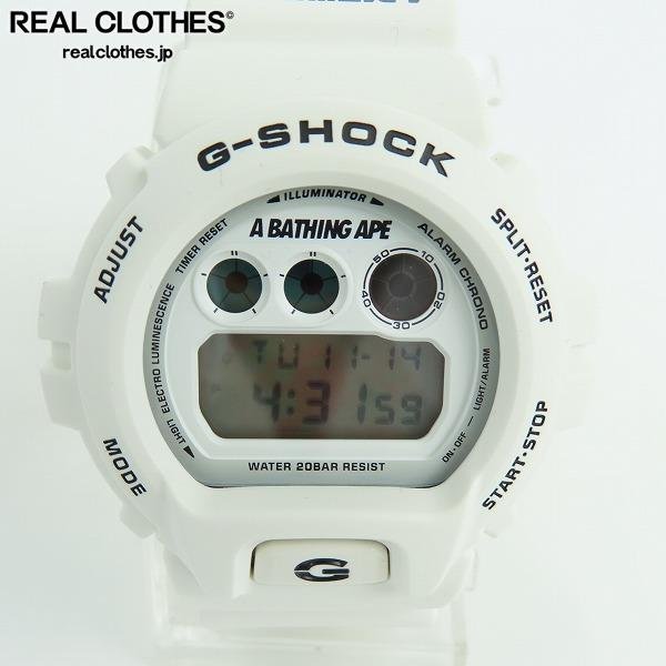 G-SHOCK×A BATHING APE/G-ショック×エイプ コラボ 猿カモ柄 ホワイト DW-6900FS /000_詳細な状態は商品説明内をご確認ください。