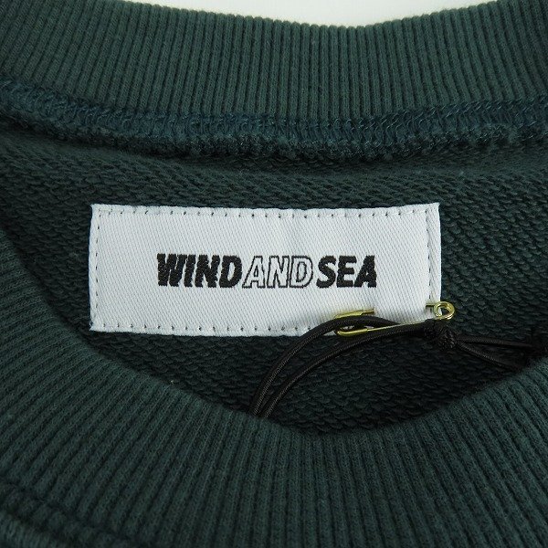 ☆【未使用】WIND AND SEA /ウィンダンシー SEA刺繍 スウェット WDS-19A-SW-02 グリーン/S /060_画像3