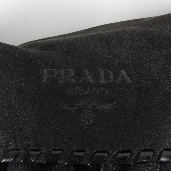 PRADA/プラダ ナイロン×レザー ショルダーバッグ メッセンジャー フラップ ロゴ型押し /080_画像5