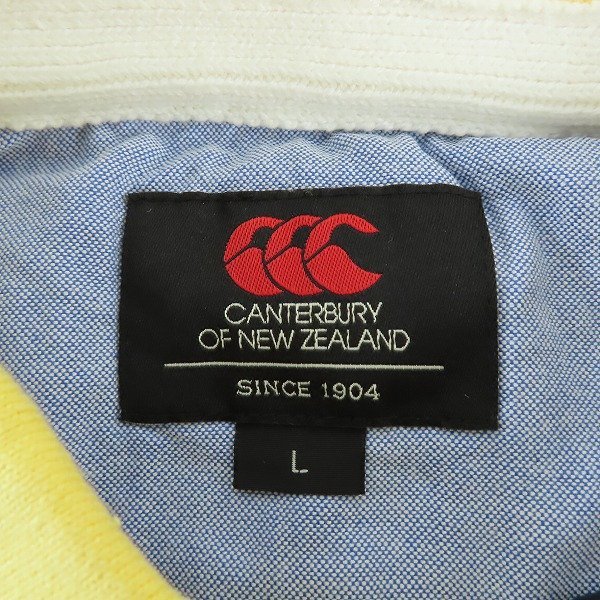 ☆【未使用】CANTERBURY/カンタベリー ロゴ刺繍 ポロシャツ イエロー RA34016/L /LPL_画像3