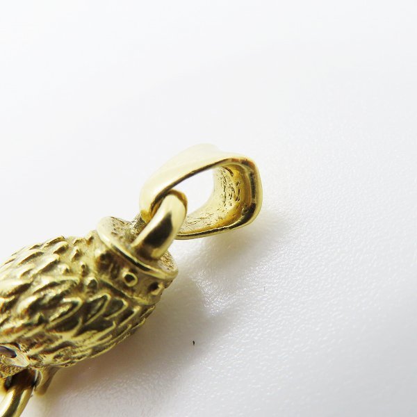 TRAVIS WALKE/トラヴィスワーカー EAGLE CHARM 18K YELLOW GOLD W/ RHODORITE GARNET EYES /000_画像5