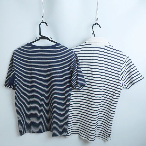 ☆Nigel Cabourn/ナイジェルケーボン ボーダー 胸ポケットTシャツ/ポロシャツ 2点セット /060_画像2