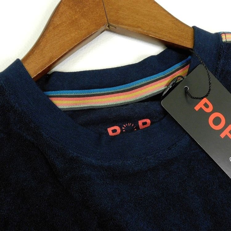 新品 即決 ポールスミス Paul Smith POP 半袖カットソー アーティストストライプ L 紺 パイル地 POPバニー刺繍 メンズ 【B2425 】_画像9