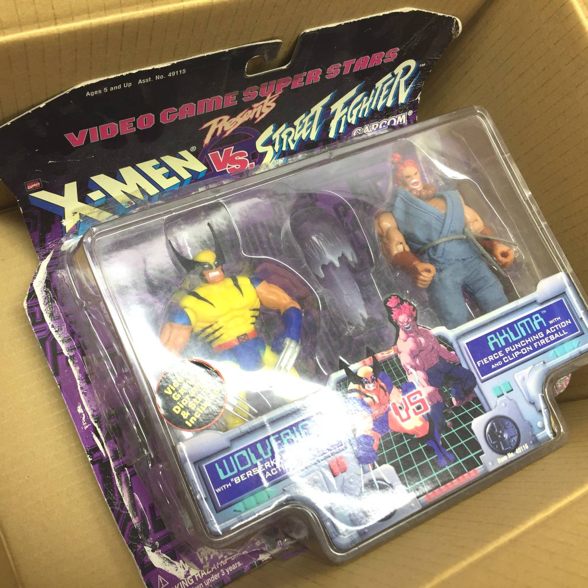 tu065　トイビズ TOYBIZ　X-MEN VS STREET FIGHTER ウルヴァリンVS豪鬼　WOLVERINE VS AKUMA　中古_画像9