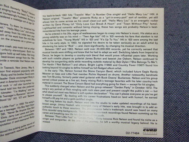 CD★ベスト・オブ・リッキー・ネルソン/Ricky Nelson ★輸入盤オールディーズ★8枚まで同梱送料160円_画像7