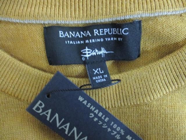 未使用 バナナリパブリック BANANA REPUBLIC ニット セーター タグ付き 2点 XL イエロー グレー メンズ_画像4