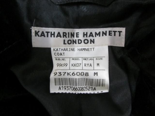 中古 キャサリンハムネット KATHARINE HAMNETT コート トレンチコート M 黒 ブラック メンズ_画像3