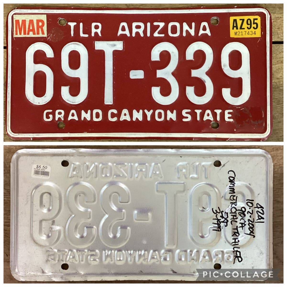 アメリカ雑貨 ナンバープレート 2枚セット TEXAS GRAND CANYON STATE USA レトロ アンティーク ヴィンテージ ゆうパック60サイズ発送_画像5