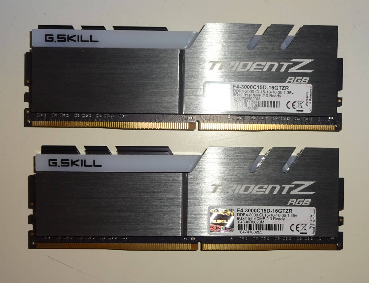  G.SKILL TRIDENT Z RGB DDR4-3000 PC4-24000 8GBx2枚 合計16GB F4-3000C15D-16GTZR_画像2