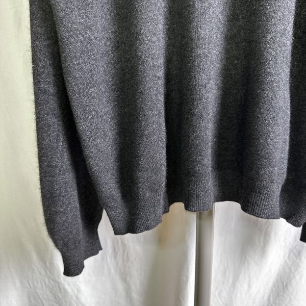 90s CLUB LOOM кашемир 100% вязаный свитер XXL большой размер серый одноцветный круглый вырез вырез лодочкой кашемир 2XL 00s Old Vintage 