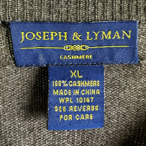 90s JOSEPH & LYMAN カシミア 100% ニット セーター XL ビッグサイズ 無地 丸首 クルーネック カシミヤ 00s オールド ビンテージ_画像2