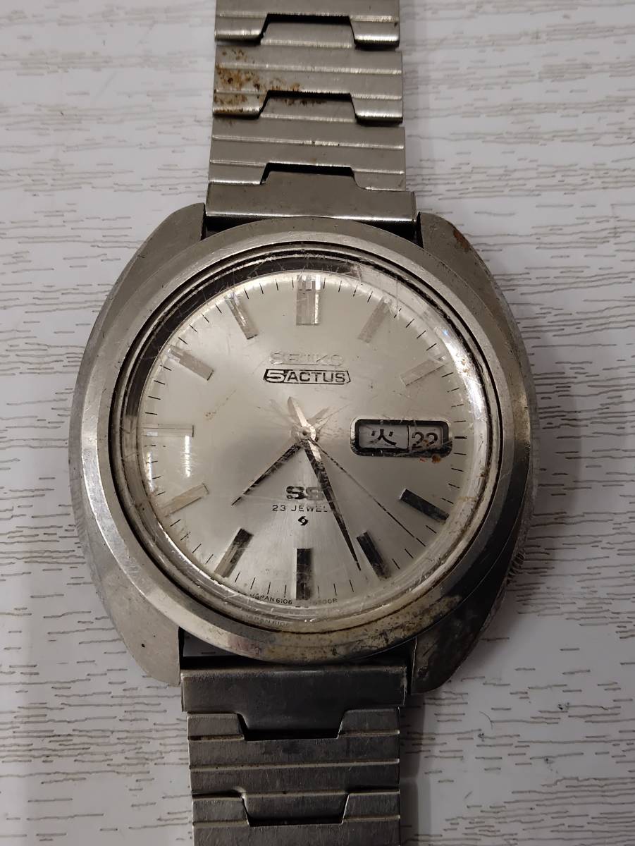 SEIKO/セイコー 5ACTUS 6106-8440 23JEWELS 腕時計 不動品 ※破損あり ジャンクの画像2