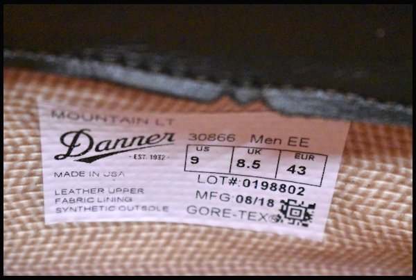 【9EE 箱付 未使用 白タグ】Danner ダナー マウンテンライト 30866 茶 ブラウン ゴアテックス GORE-TEX 編み上げ ブーツ HOPESMORE_画像8