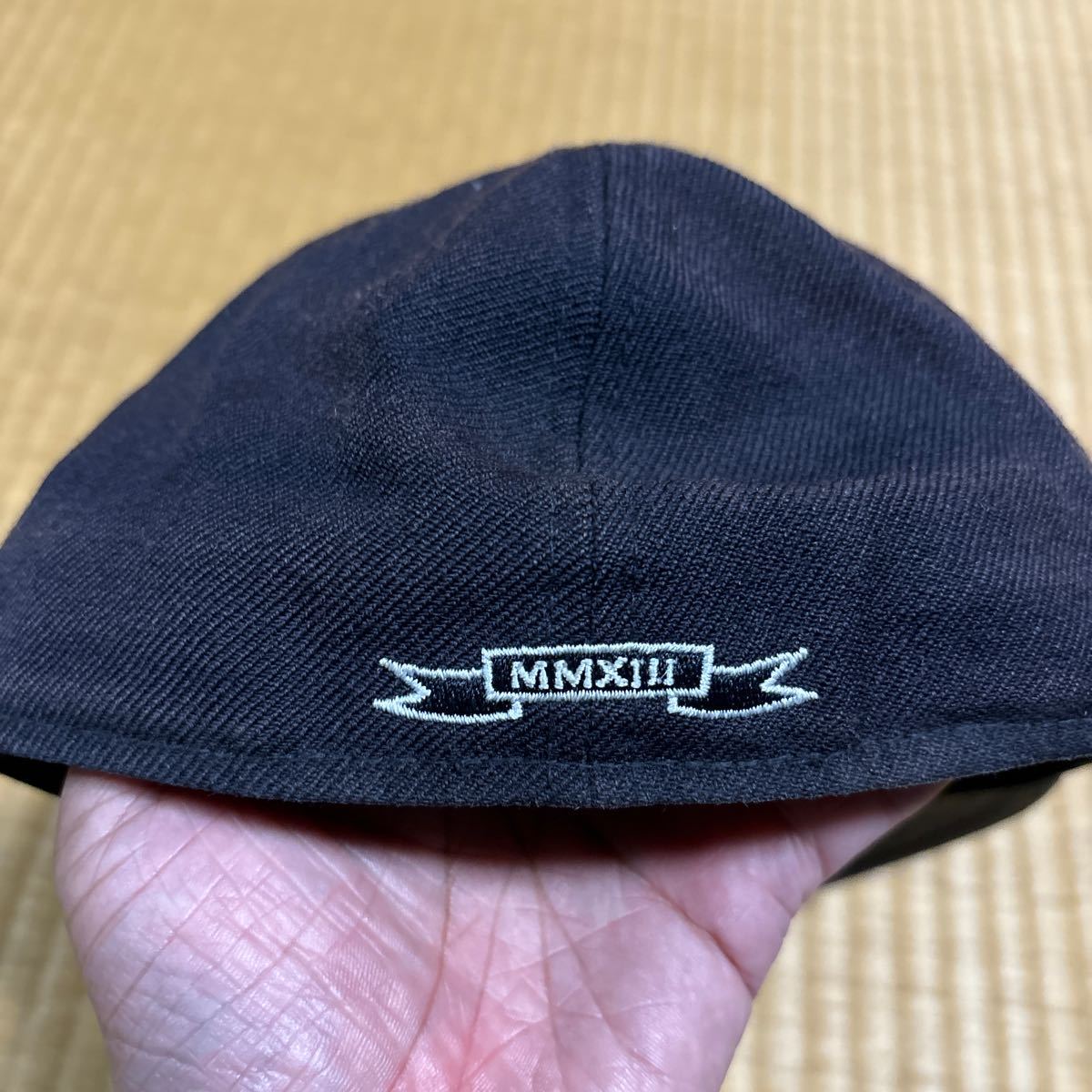 Supreme x NEW ERA コラボ box logo 刺繍 ウール レザー キャップ 59.6cm レア 帽子 ニューエラ_画像5